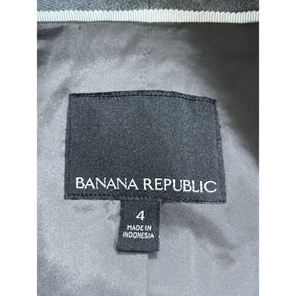 Banana Republic Gray Removable Faux Fur Collar Blazer Sz 4 Office Siren Mob Wife - Picture 14 of 15